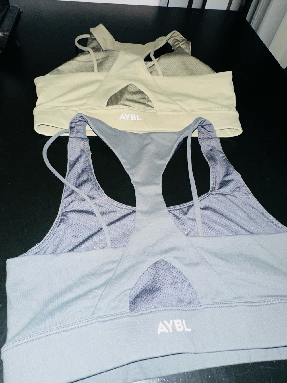 Olive green & grey AYBL sports bra x2 NWOT SIZE MEDIUM